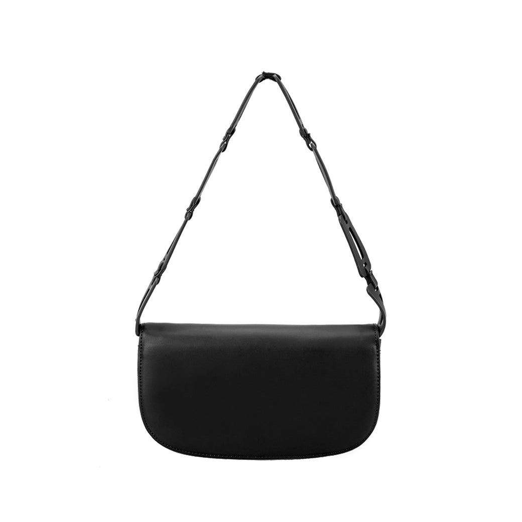 Inez Black Vegan Leather Shoulder Bag | Melie Bianco