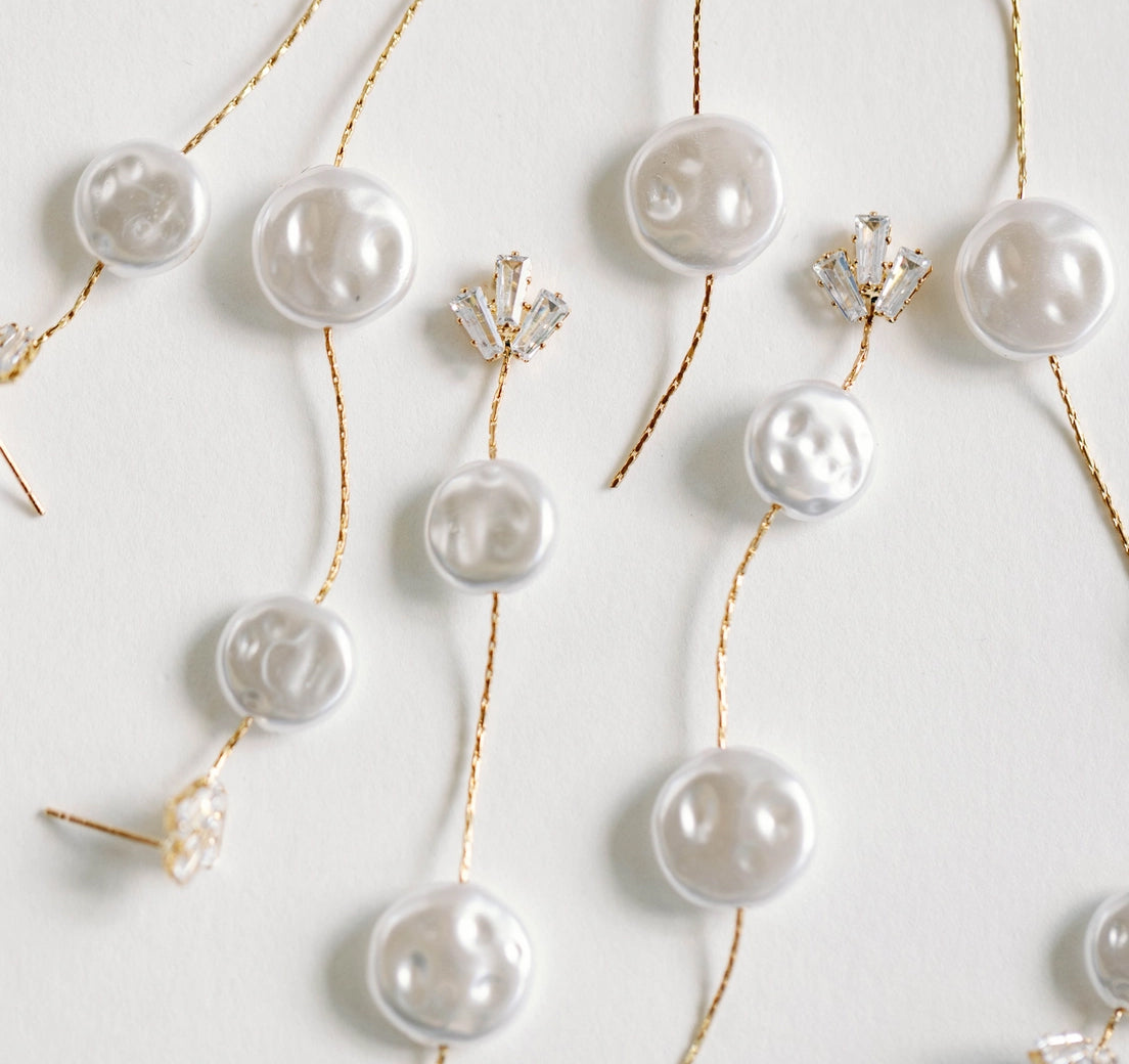 Pearl and Diamond Holiday Statement Drop Earrings | St Armands Designs of Sarasota