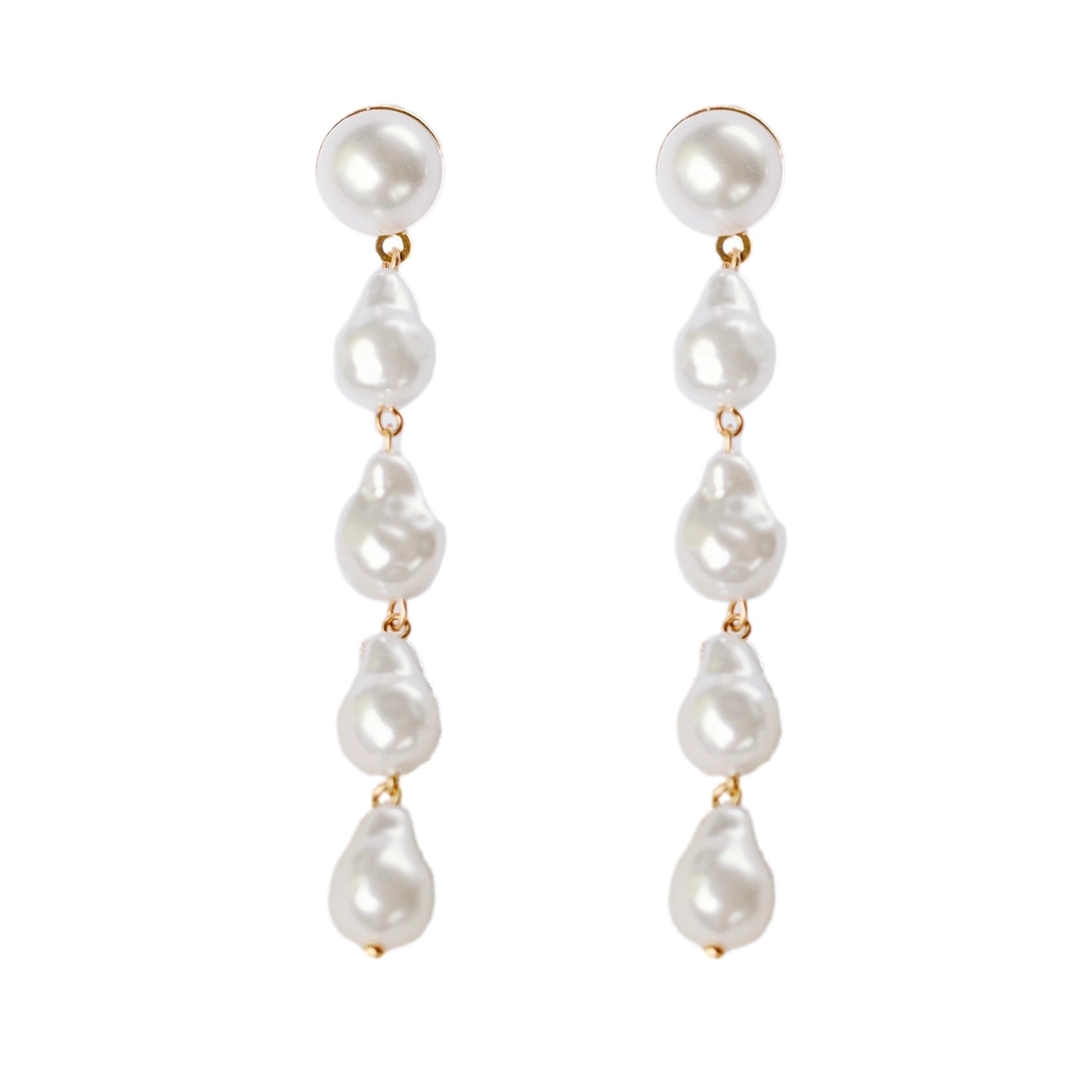 Cascading Natural Pearl Drop Earrings – Lightweight Palm Beach Glam | St. Armands Designs of Sarasota