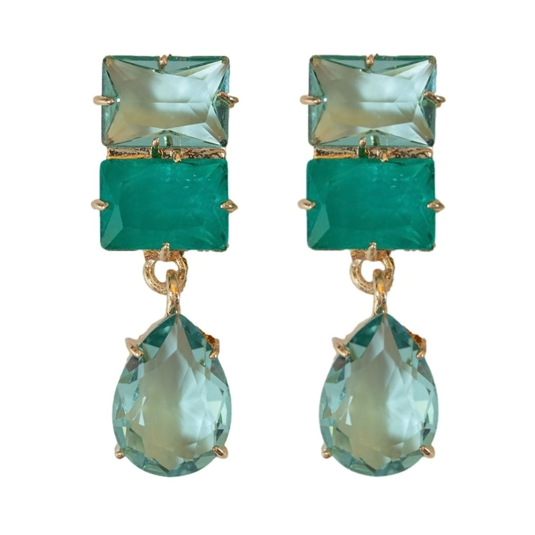 Amalfi Turquoise Ombre Gem Drop Statement Earrings | St Armands Designs of Sarasota