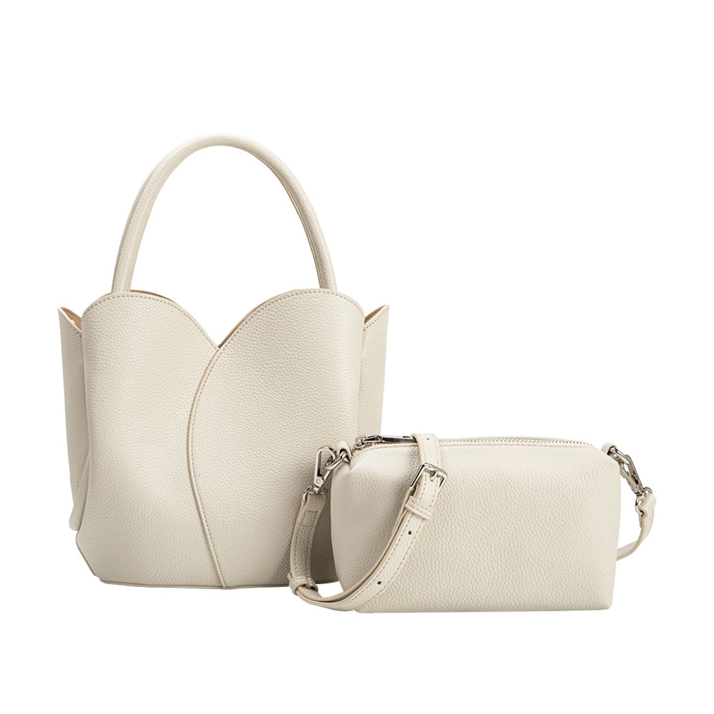 Tulip Bone Vegan Top Handle & Crossbody Bag | Melie Bianco