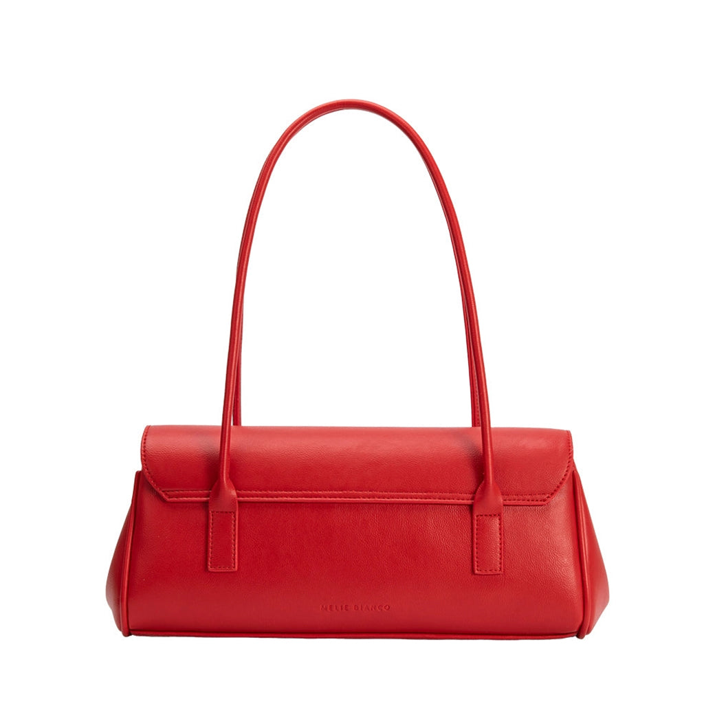 Bowie Red Vegan Shoulder Bag- Recycle Vegan Leather | Melie Bianco