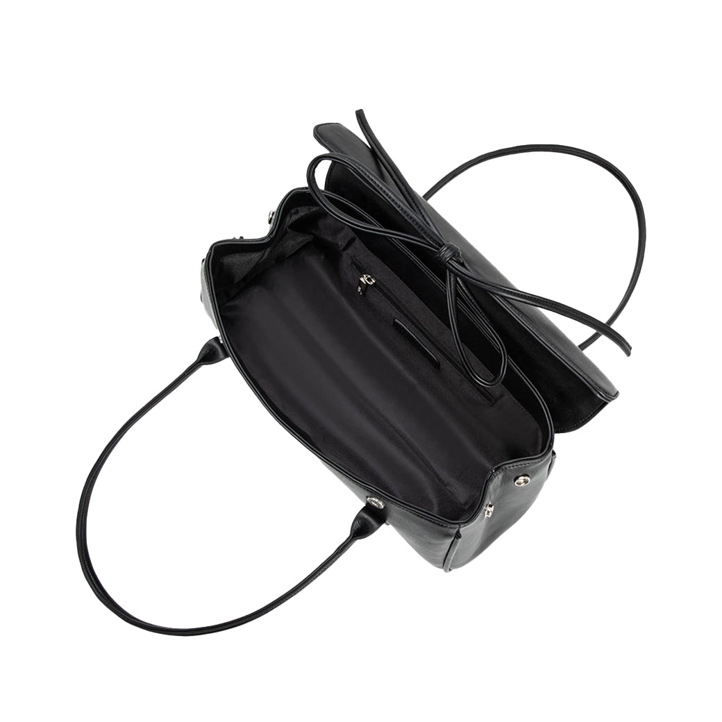 Bowie Black Vegan Shoulder Bag - Recycled Vegan Leather | Melie Bianco