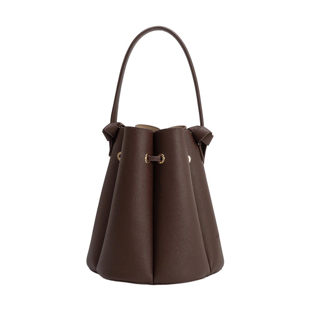 Laguna Chocolate Recycled Vegan Leather Top-Handle Bag | Melie Bianco
