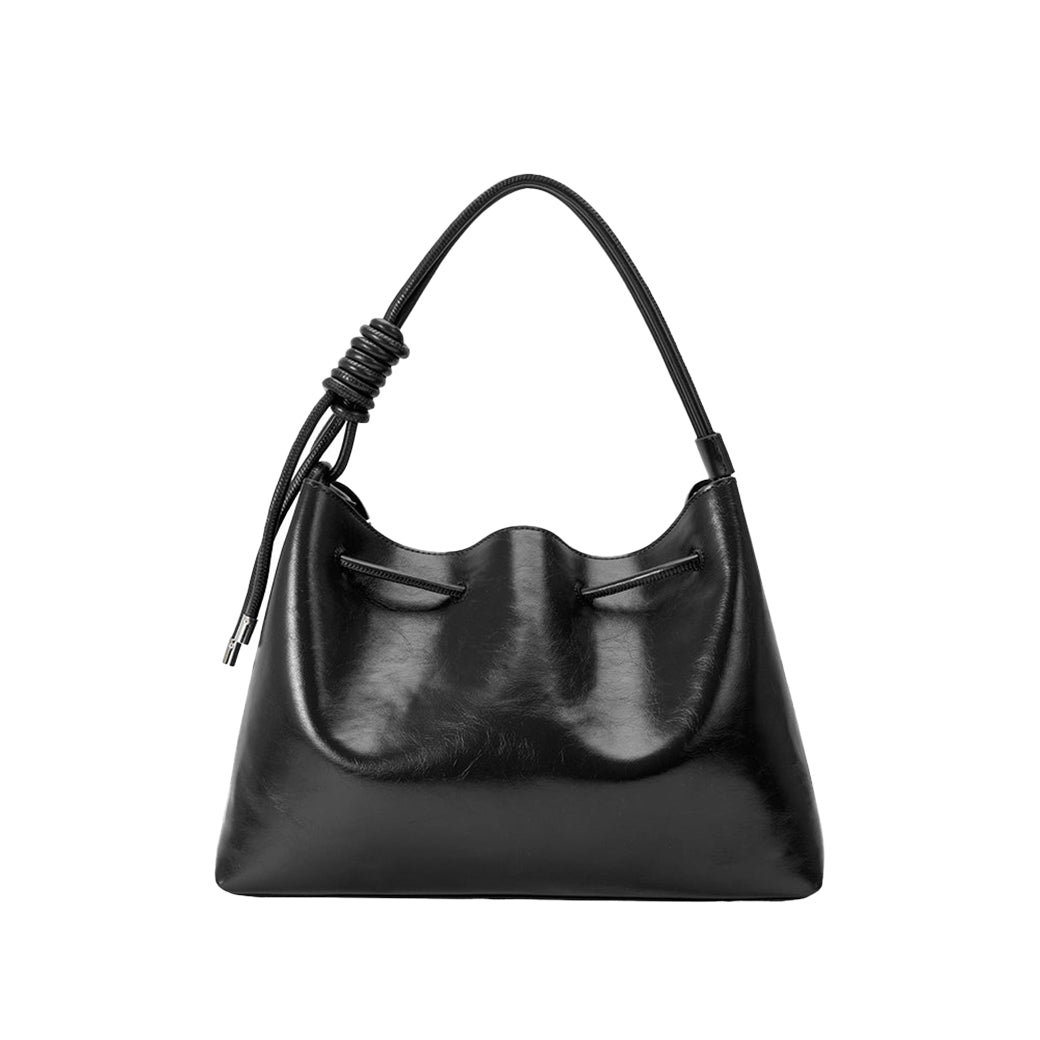 Margot Textured Black Convertible Crossbody & Shoulder Bag | Melie Bianco