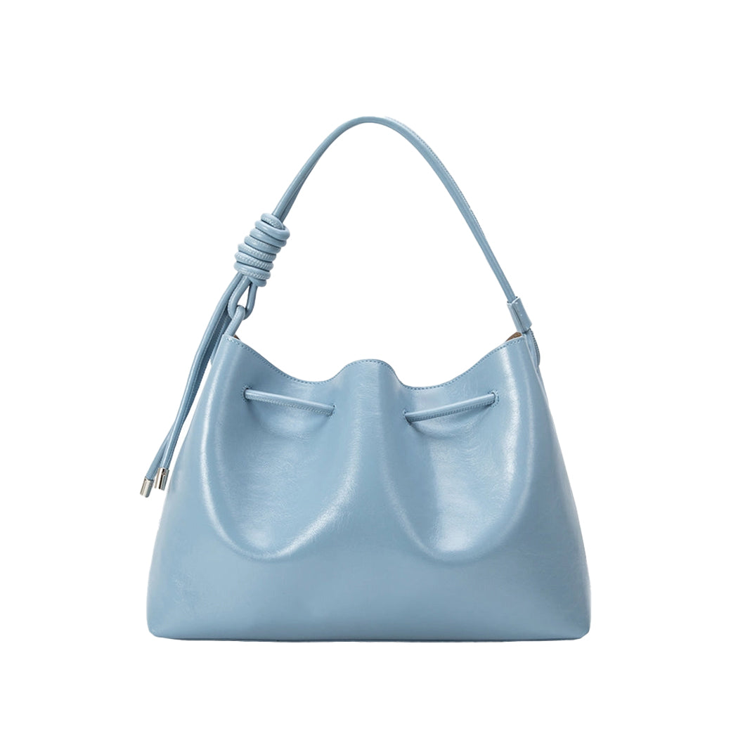 Margot Blue Textured Convertible Vegan Leather Crossbody & Shoulder Bag | Melie Bianco