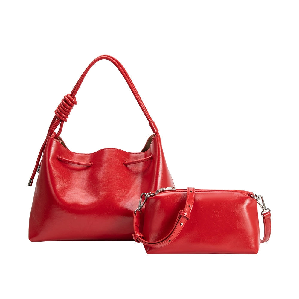 Margot Textured Red Convertible Crossbody & Shoulder Bag | Melie Bianco