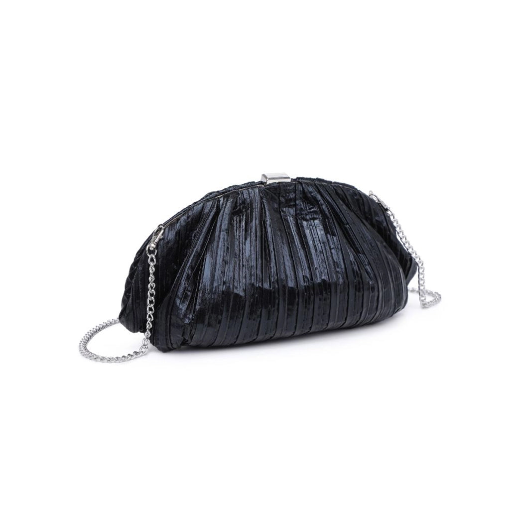 Jewel Black Vegan Clutch with Snap Closure | Mode Luxe