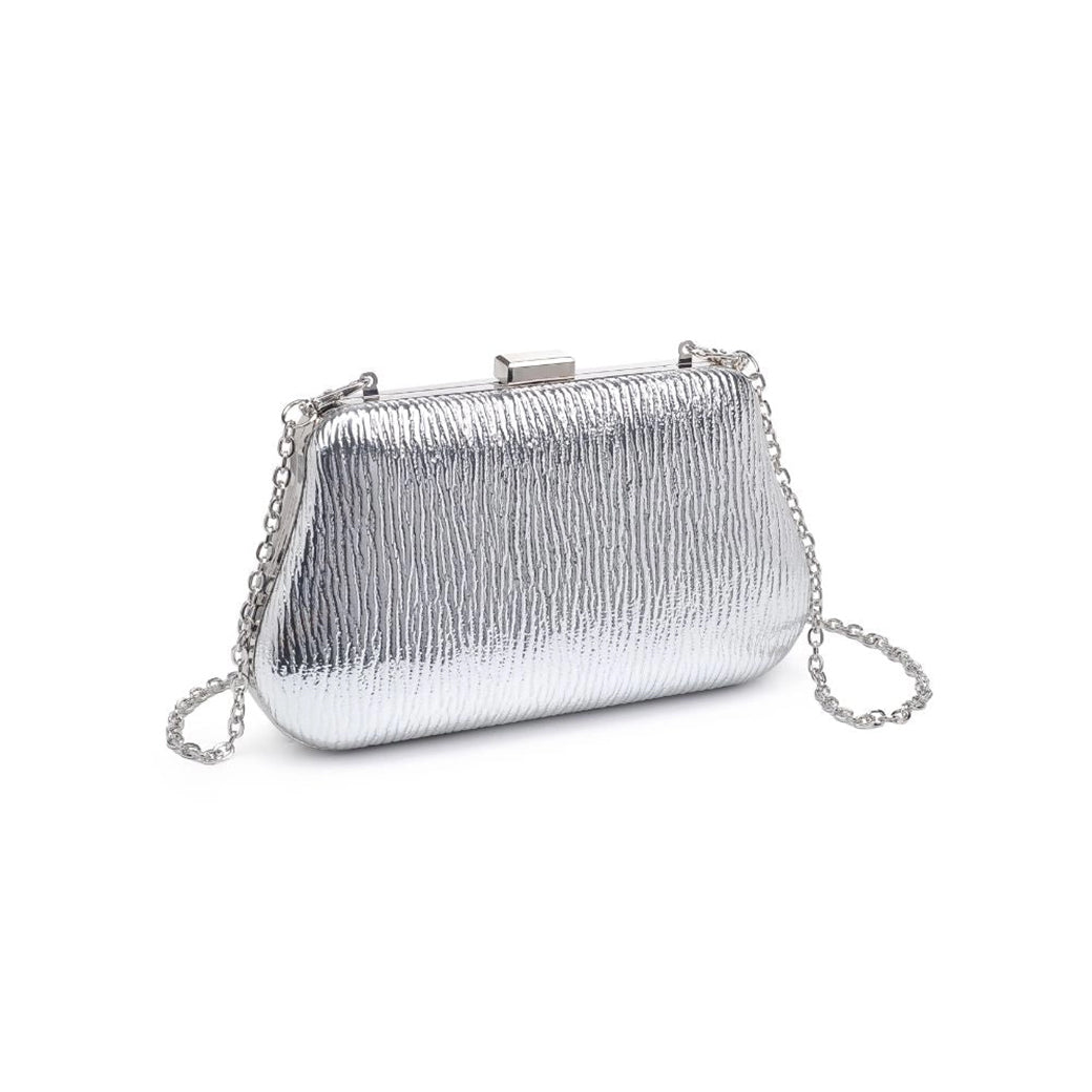 Merigold Silver Snap Closure Evening Bag | Urban Expressions