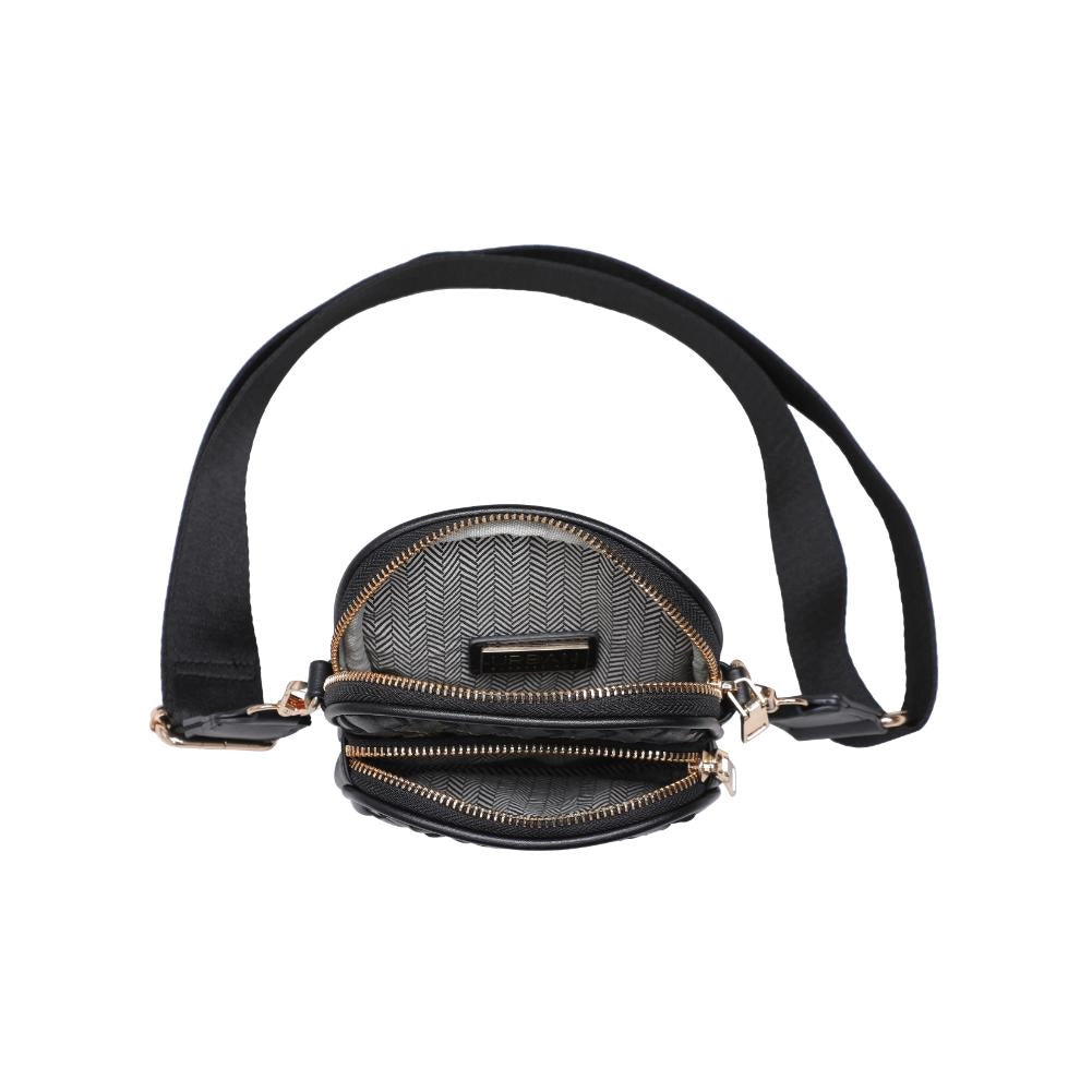 Celeste Black Woven Multi Compartment Crossbody | Urban Expressions