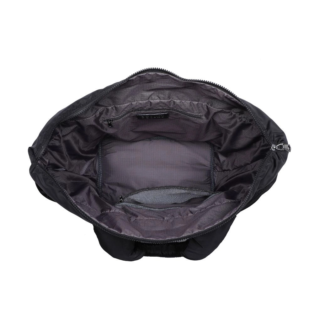 Intuition Black East West Woven Nylon Vegan Tote | SOL AND SELENE