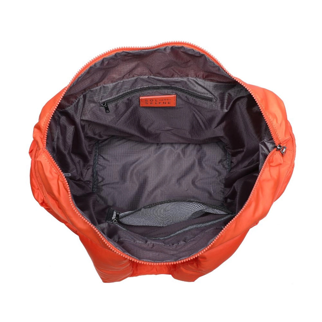 Intuition Tangerine East West Woven Nylon Vegan Tote | SOL AND SELENE