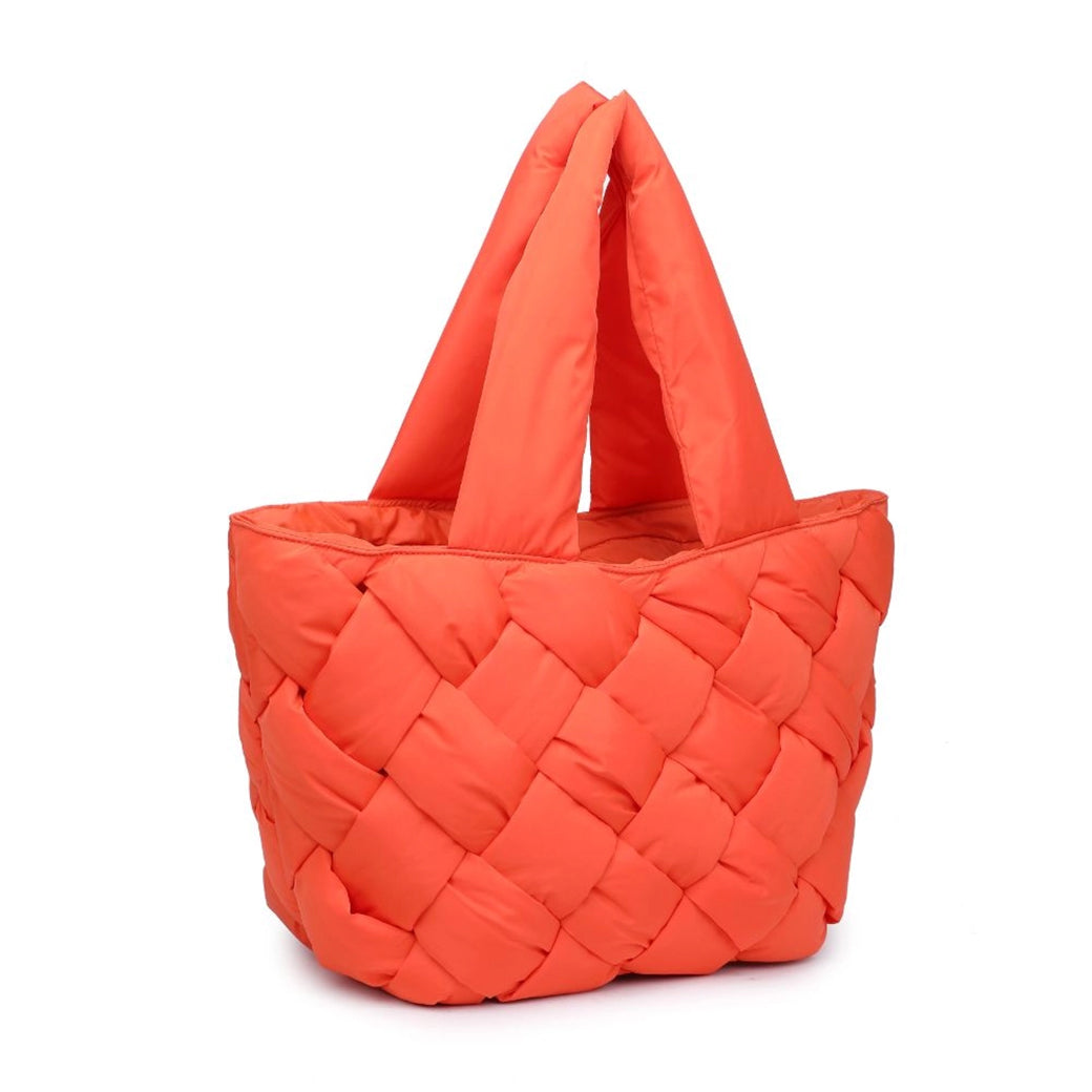 Intuition Tangerine East West Woven Nylon Vegan Tote | SOL AND SELENE
