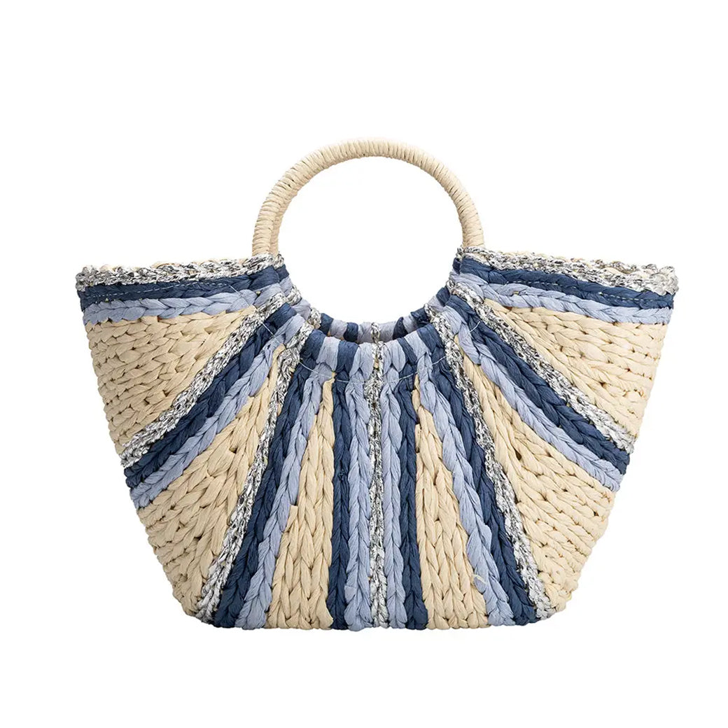 Suzie Blue Large Straw Tote Bag | Melie Bianco