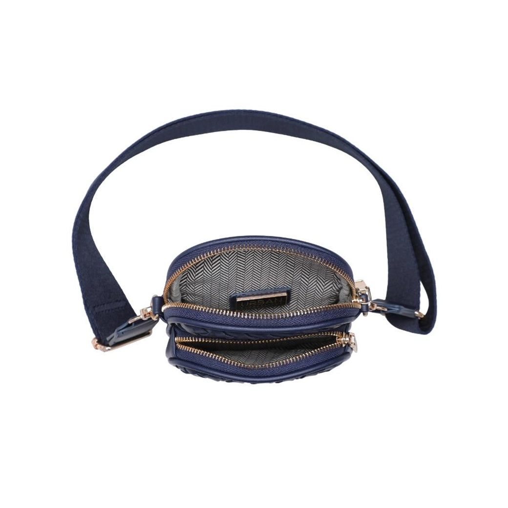 Celeste Navy Woven Multi Compartment Crossbody | Urban Expressions
