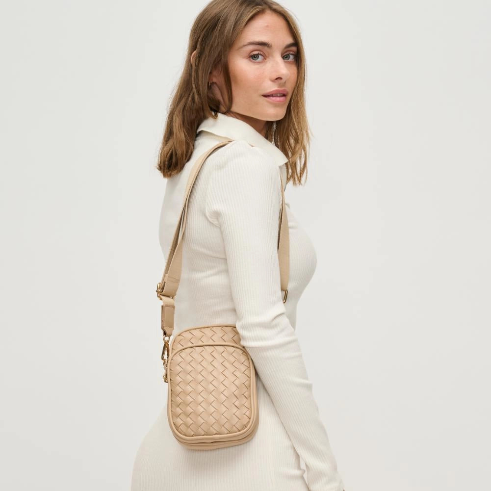 Celeste Natural Woven Multi Compartment Crossbody | Urban Expressions