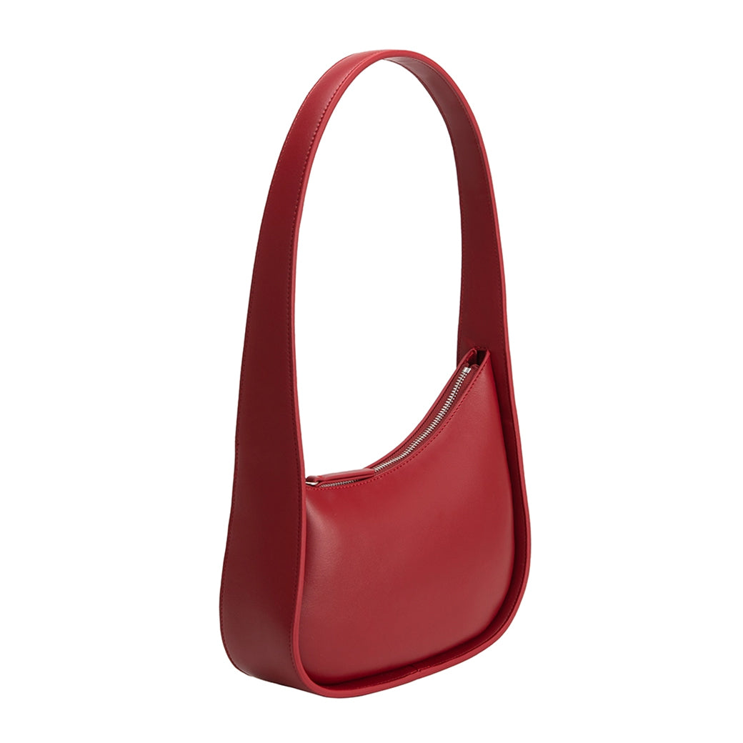 Willow Asymmetric Red Vegan Shoulder Bag | Melie Bianco