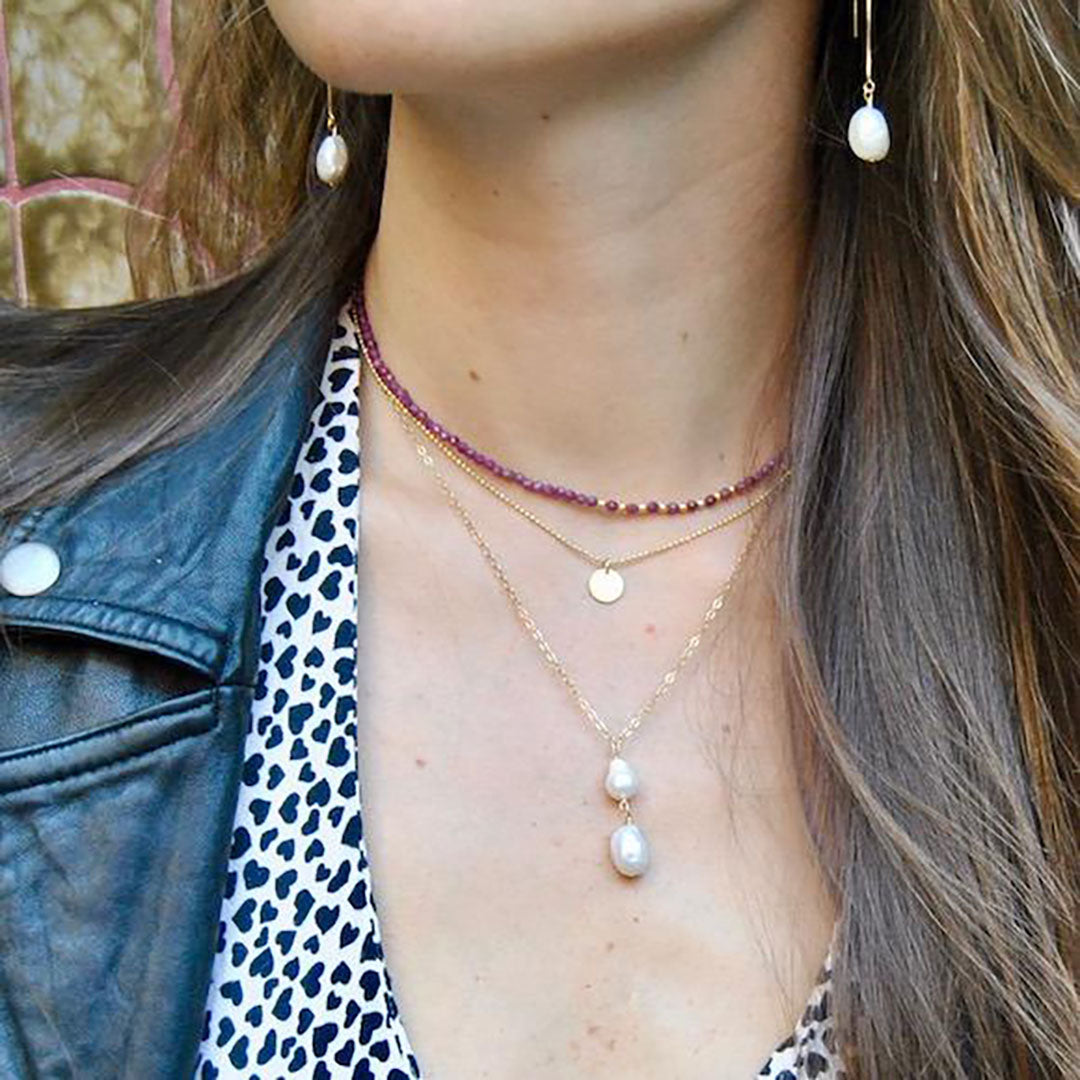 Kiri Double Pearl Pendant Necklace | FYB Jewerly