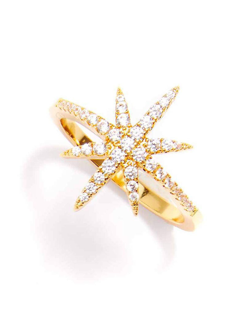 Crystal Starburst Ring – Elegant Radiant Accessory | ZENZII