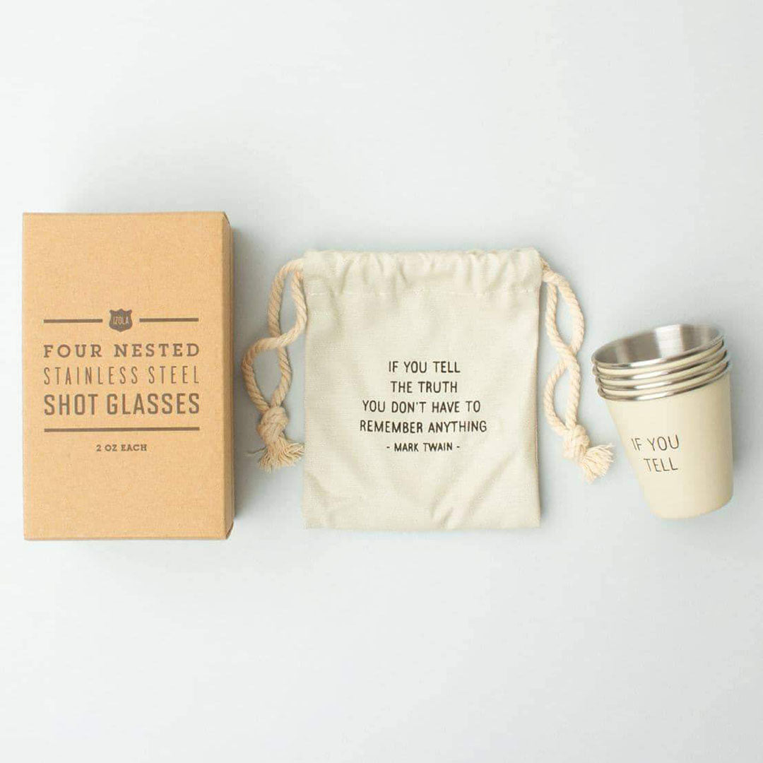 Mark Twain Shot Glasses – Stylish & Durable Set of Shot Glasses | Izola