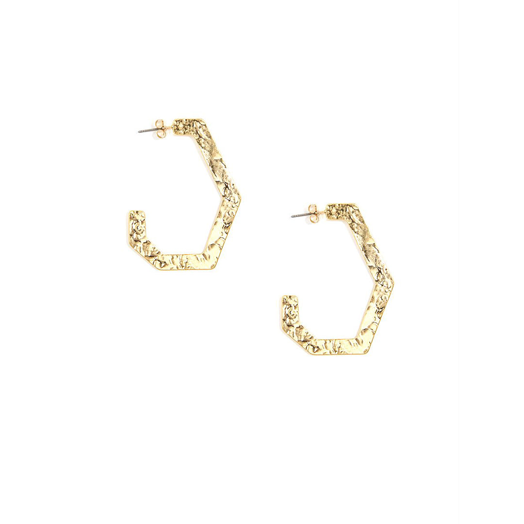 Abstract Hammered Hoop Earrings | ZENZII