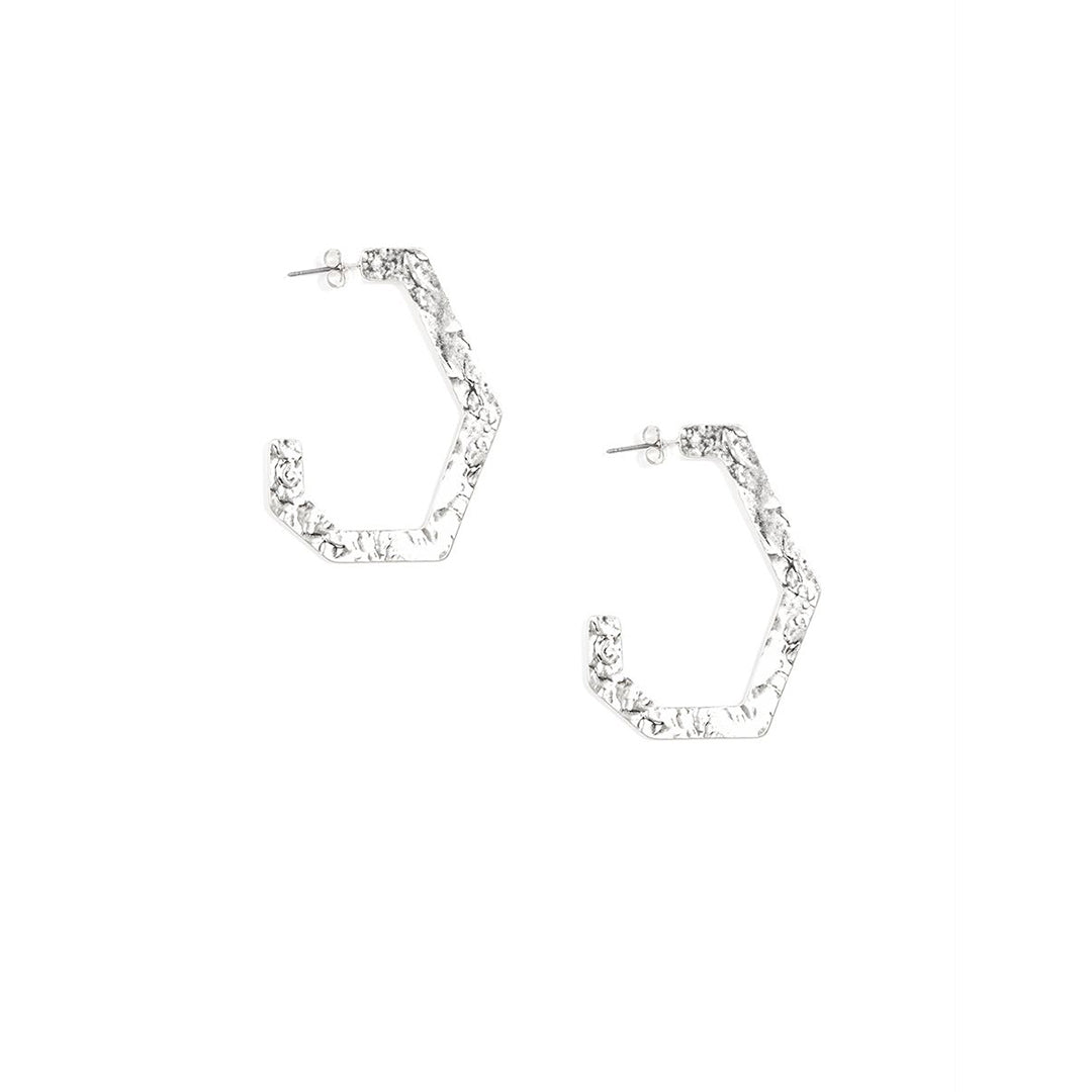 Abstract Hammered Hoop Earrings | ZENZII
