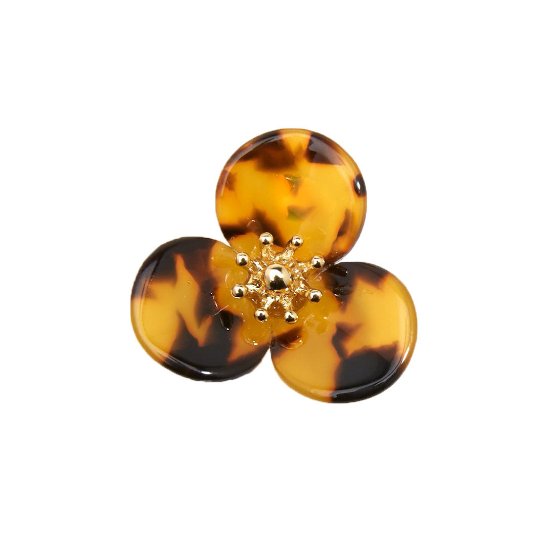 Tortoise Lotus Stud Earring | ZENZII