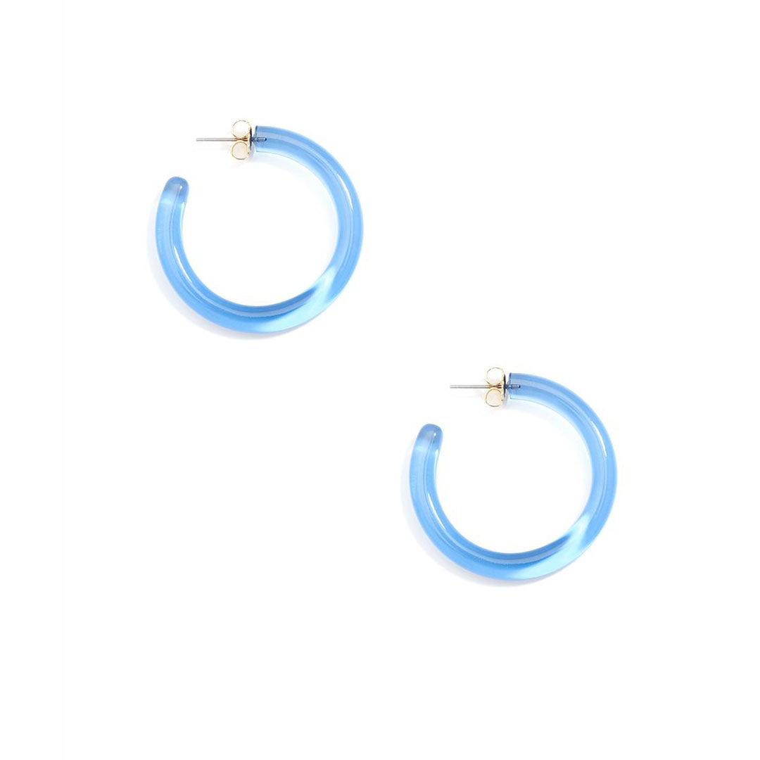 Colbalt Classic Lucite Hoop Earrings | ZENZII