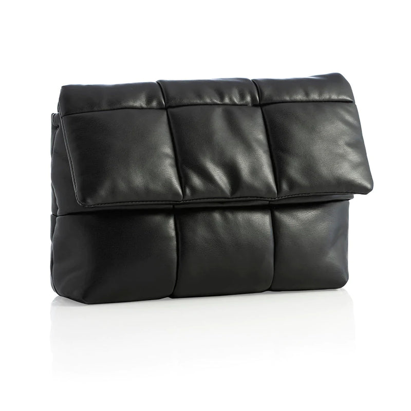 Robin Black Vegan Puff Clutch or Cross Body | Shiraleah