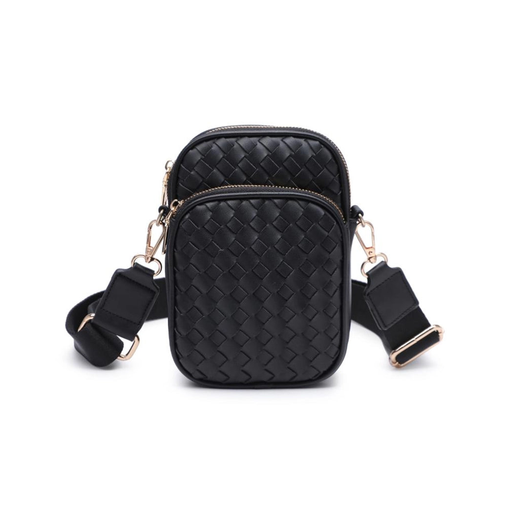 Celeste Black Woven Multi Compartment Crossbody | Urban Expressions