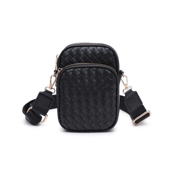 Celeste Black Woven Multi Compartment Crossbody | Urban Expressions