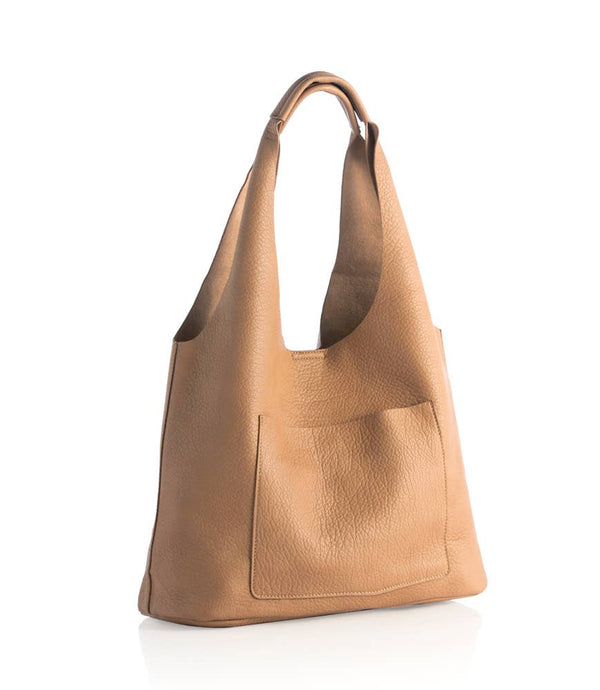 Arden Tan Vegan Leather Day Tote Bag | Shiraleah