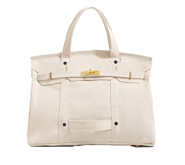 The Boatkin Canvas Tote – Handcrafted Canvas Bag with Gold Hardware