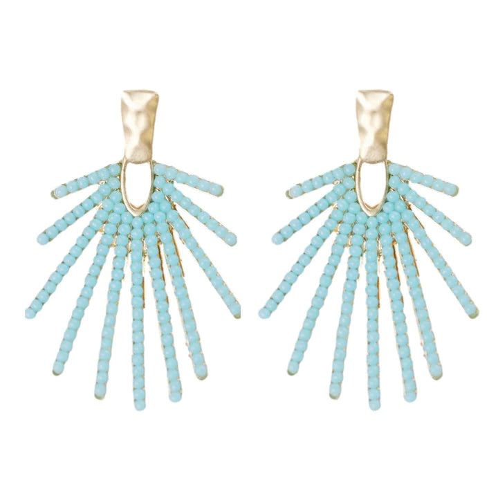 Light Turquoise Sunburst Drops Earrings