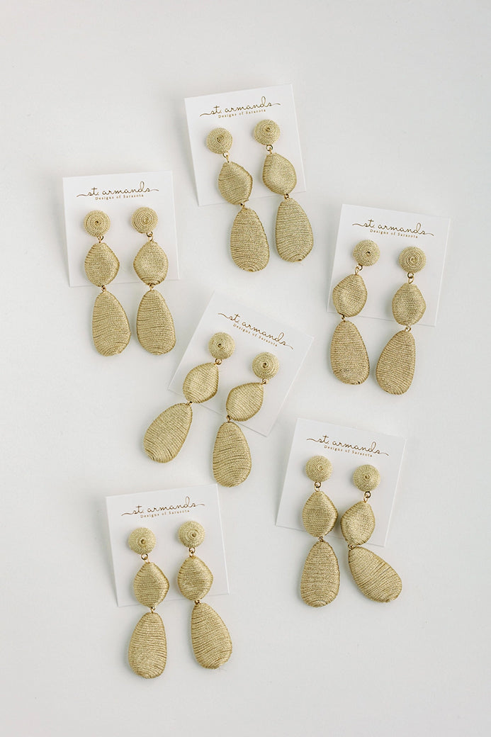 Gold Lido Statement Drop Earrings | St Armands Designs of Sarasota