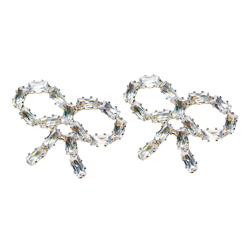 Sparkling Diamond Mini Statement Bow Earrings | St Armands Designs of Sarasota