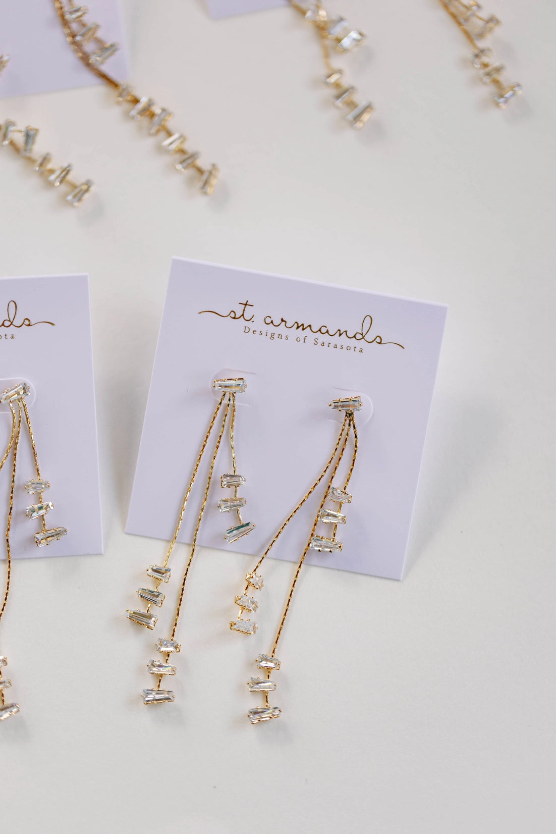 Cascading Diamond Holiday Tassel Earrings | St Armands Designs of Sarasota
