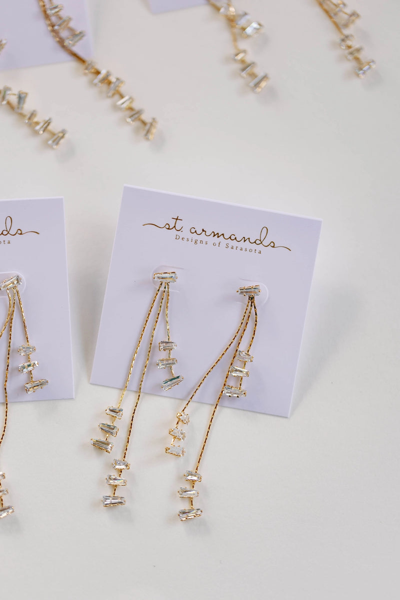 Cascading Diamond Holiday Tassel Earrings | St Armands Designs of Sarasota