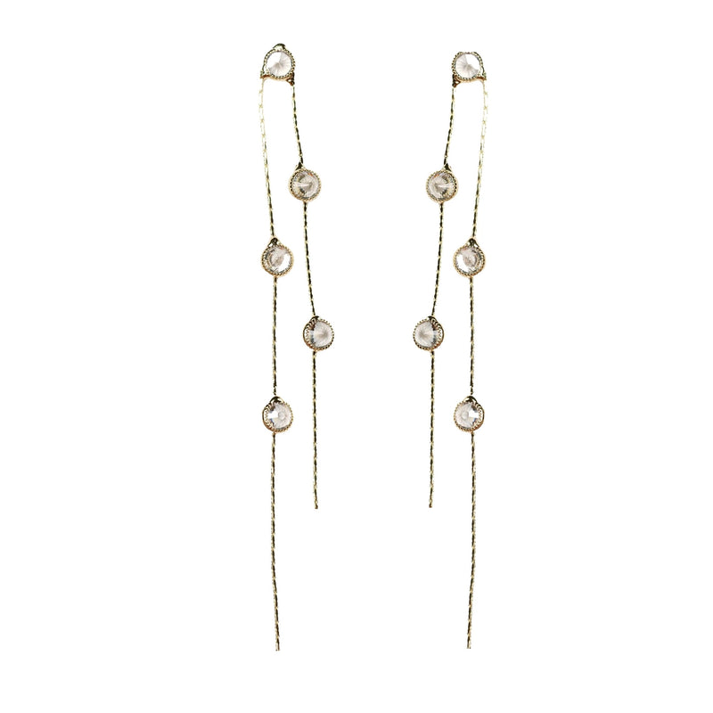 Gold and Crystal Minimalist Duster Earrings | St Armands Designs of Sarasota