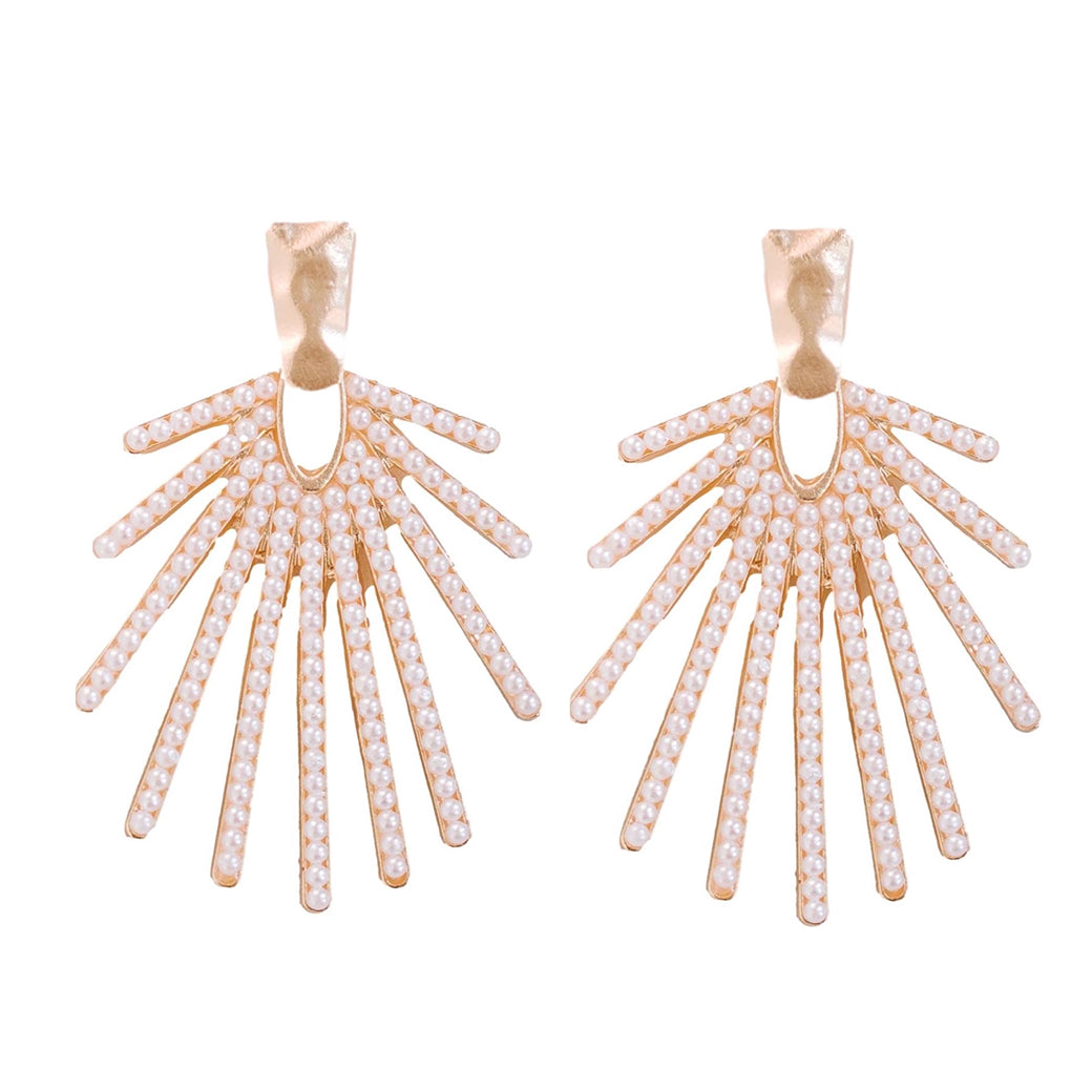 Pearl Sunburst Statement Drop Earrings | St Armands Designs of Sarasota