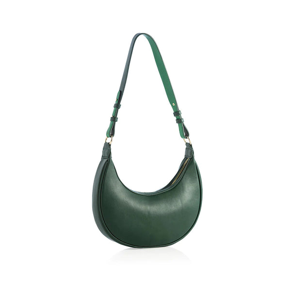 Charlotte Green Shoulder Bag with Adjustable Strap | Shiraleah