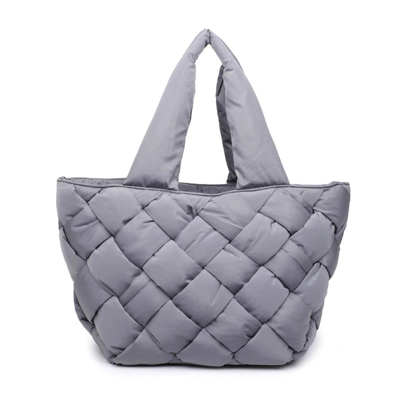 Intuition Silver Carbon East West Woven Nylon Tote |SOL SELENE