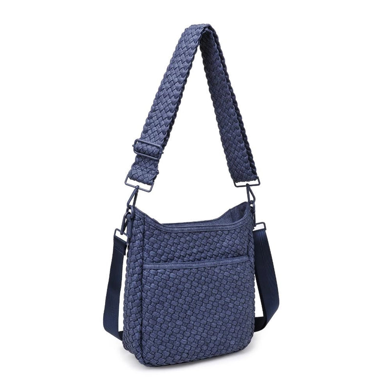 Kismet Woven Neoprene Crossbody Bag in Dark Denim | Sol and Selene