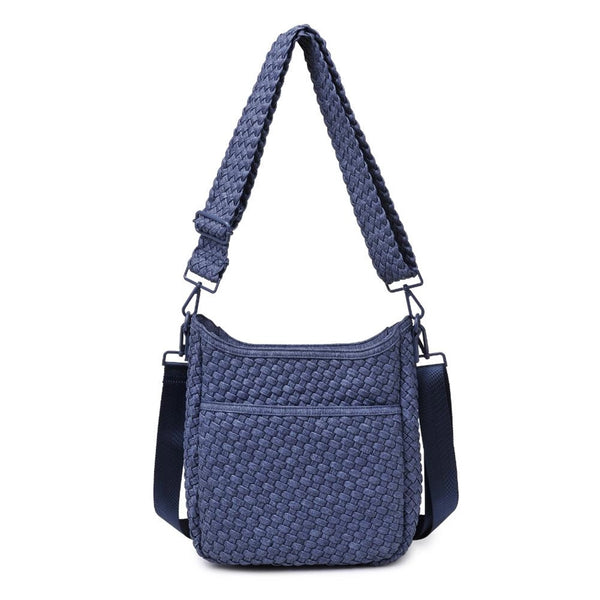 Kismet Woven Neoprene Crossbody Bag in Dark Denim | Sol and Selene