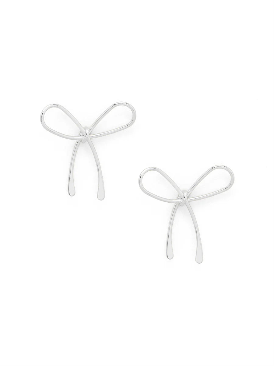 Silver Pavé Bow Stud Earrings – Playful, Sophisticated, and