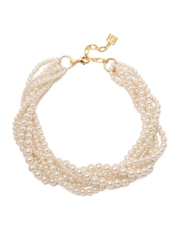 Elegant Multistrand Pearl Collar Necklace with Twist Design | ZENZII