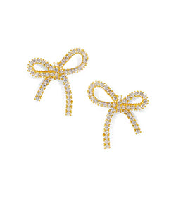 Gold Pavé Bow Stud Earrings – Playful, Sophisticated, and On-Trend | ZENZII