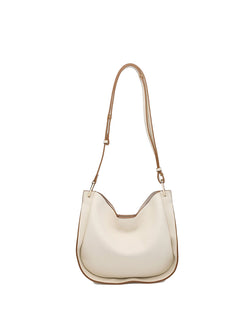 Ramona Vegan Ivory Crossbody Bag with Inner Pouch & Back Pocket | Jen & Co