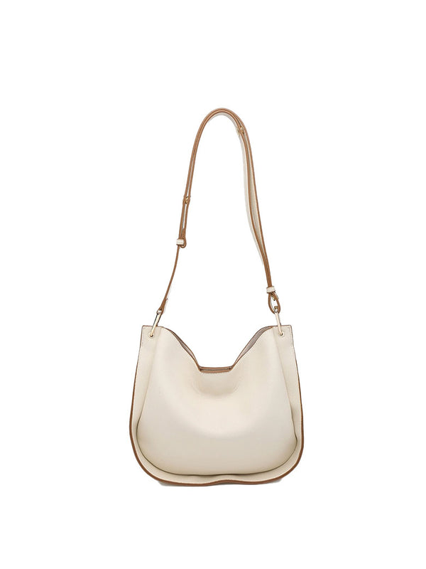 Ramona Vegan Ivory Crossbody Bag with Inner Pouch & Back Pocket | Jen & Co