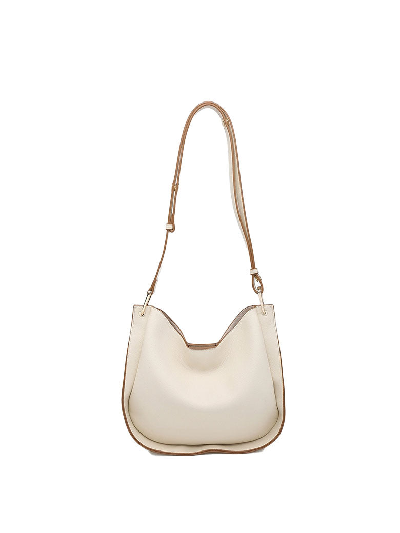 Ramona Vegan Ivory Crossbody Bag with Inner Pouch & Back Pocket | Jen & Co
